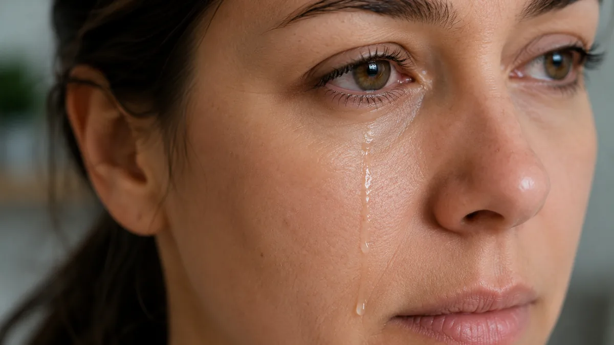 Persona adulta con lagrimeo persistente en un ojo