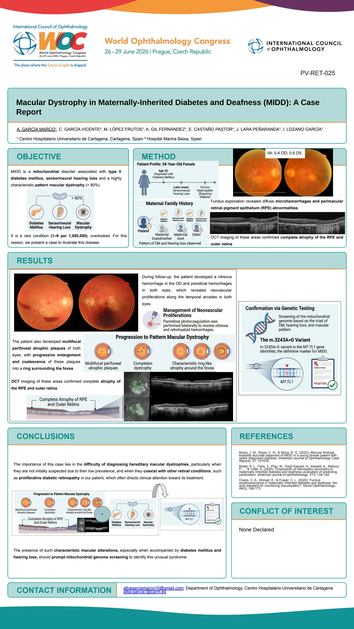 E-póster presentado en WOC2026 sobre distrofia macular asociada a MIDD
